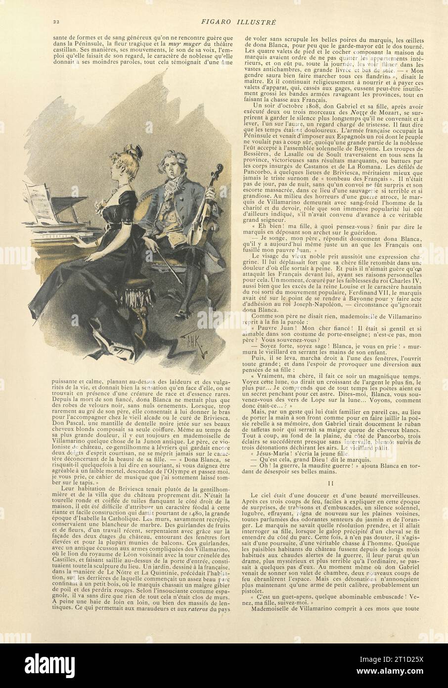 Illustration pour le mariage de minuit, The Midnight Wedding, par Tancrede Martel, French 1890s Banque D'Images