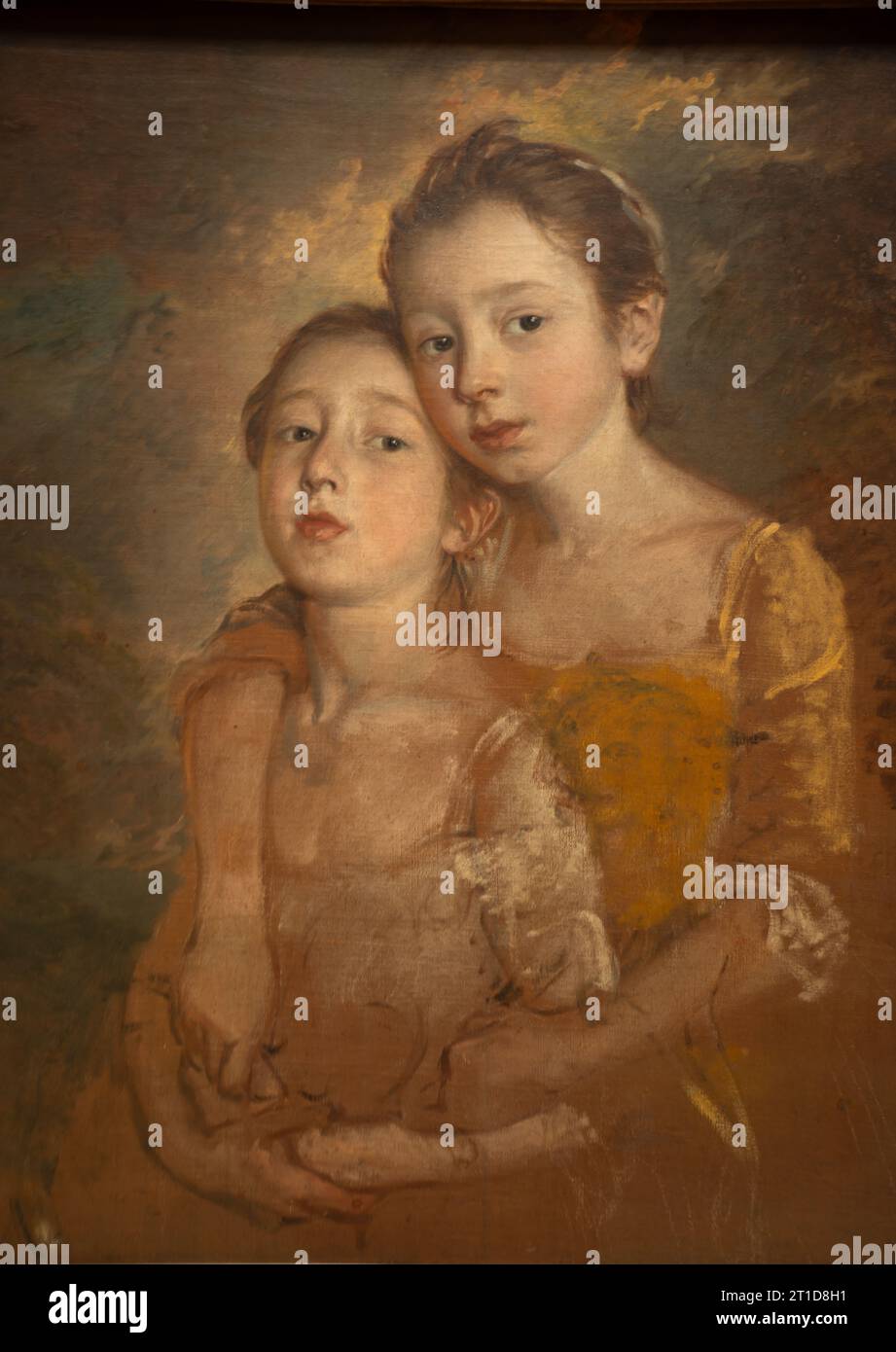Londres, Angleterre - 6 octobre 2023 : National Gallery - peinture de 2 sœurs . Belle paix de l'art Banque D'Images