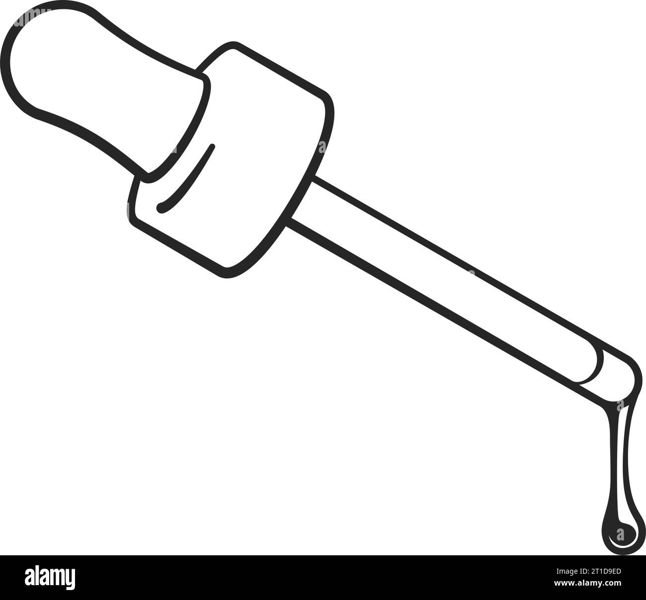 Pipette ou compte-gouttes en verre avec sérum liquide dans l'illustration vectorielle Illustration de Vecteur