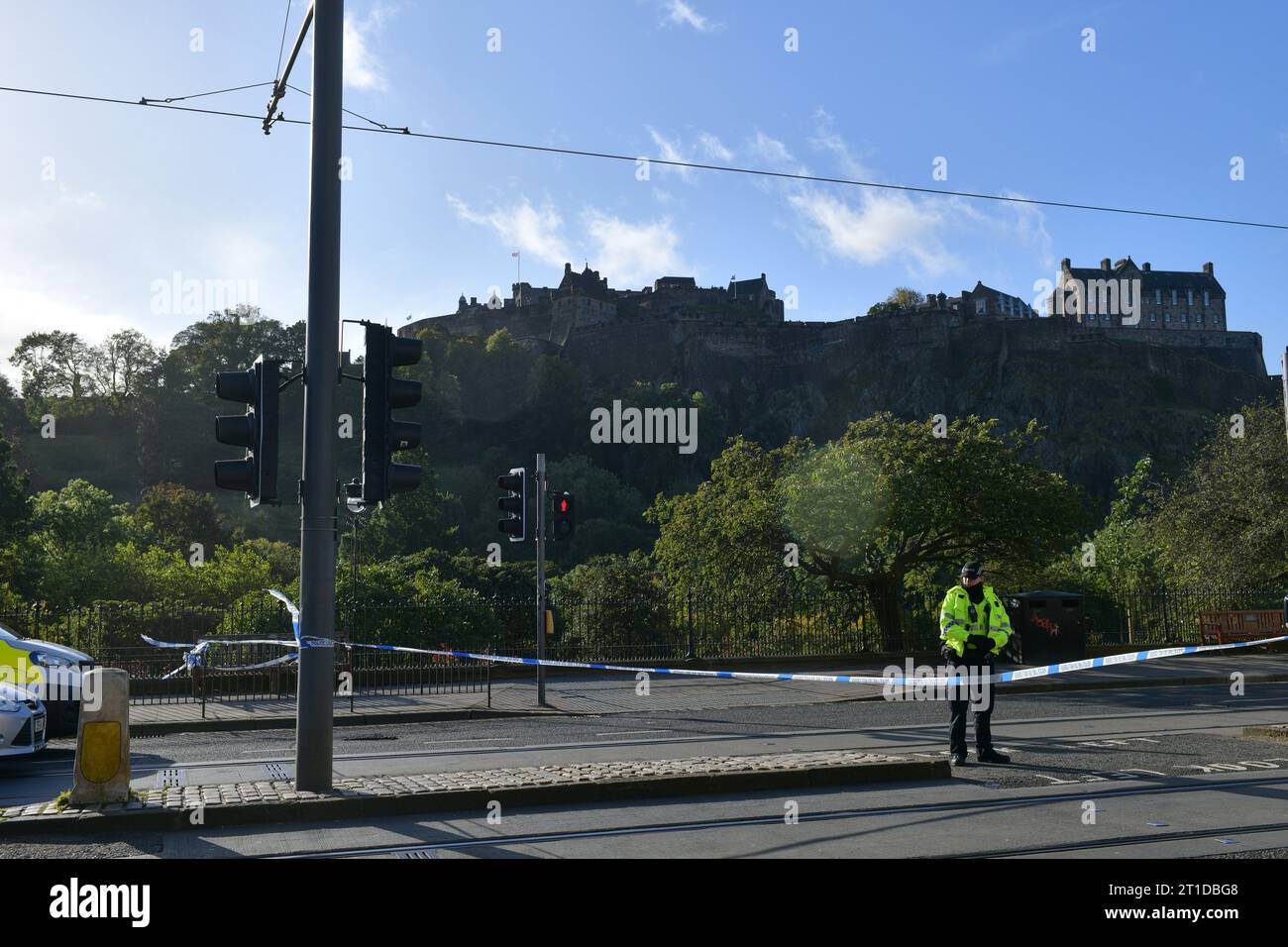 Édimbourg Écosse, Royaume-Uni 13 octobre 2023. Incident de police Princes Street. crédit sst/alamy live news Banque D'Images