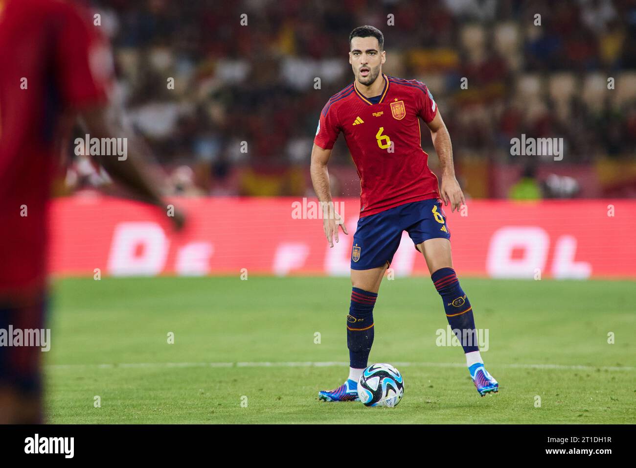 Mikel Merino d'Espagne lors de l'UEFA EURO 2024, European Qualifiers Group un match de football entre l'Espagne et l'Écosse le 12 octobre 2023 au stade la Cartuja à Séville, Espagne Banque D'Images