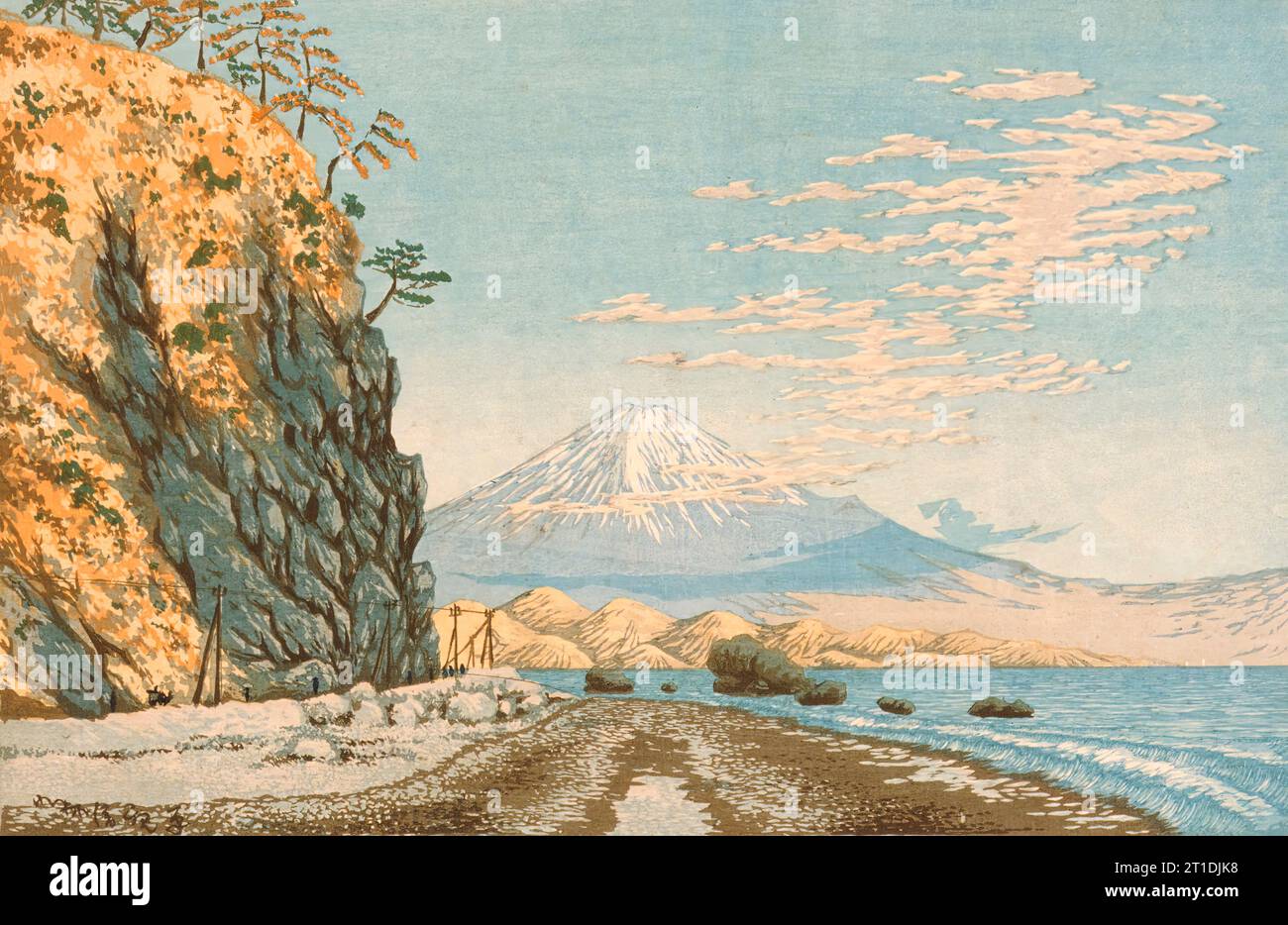 Mt. Fuji de Satta, esquissé à 9:00 heures du matin à la mi-janvier 1881, 1881. Banque D'Images