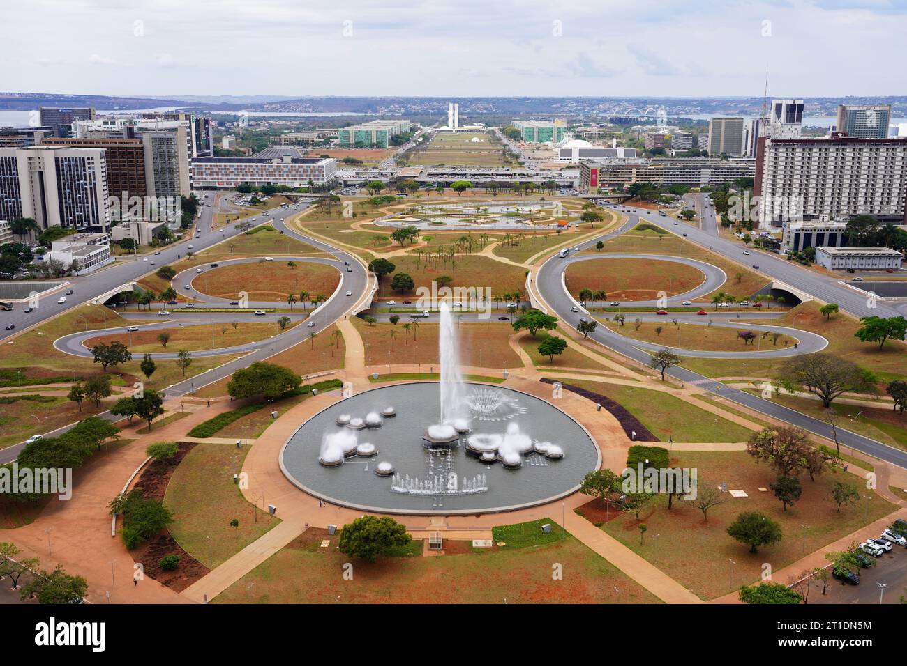 BRASILIA, BRÉSIL - 30 AOÛT 2023 : vue aérienne du paysage urbain de Brasilia, Brésil Banque D'Images