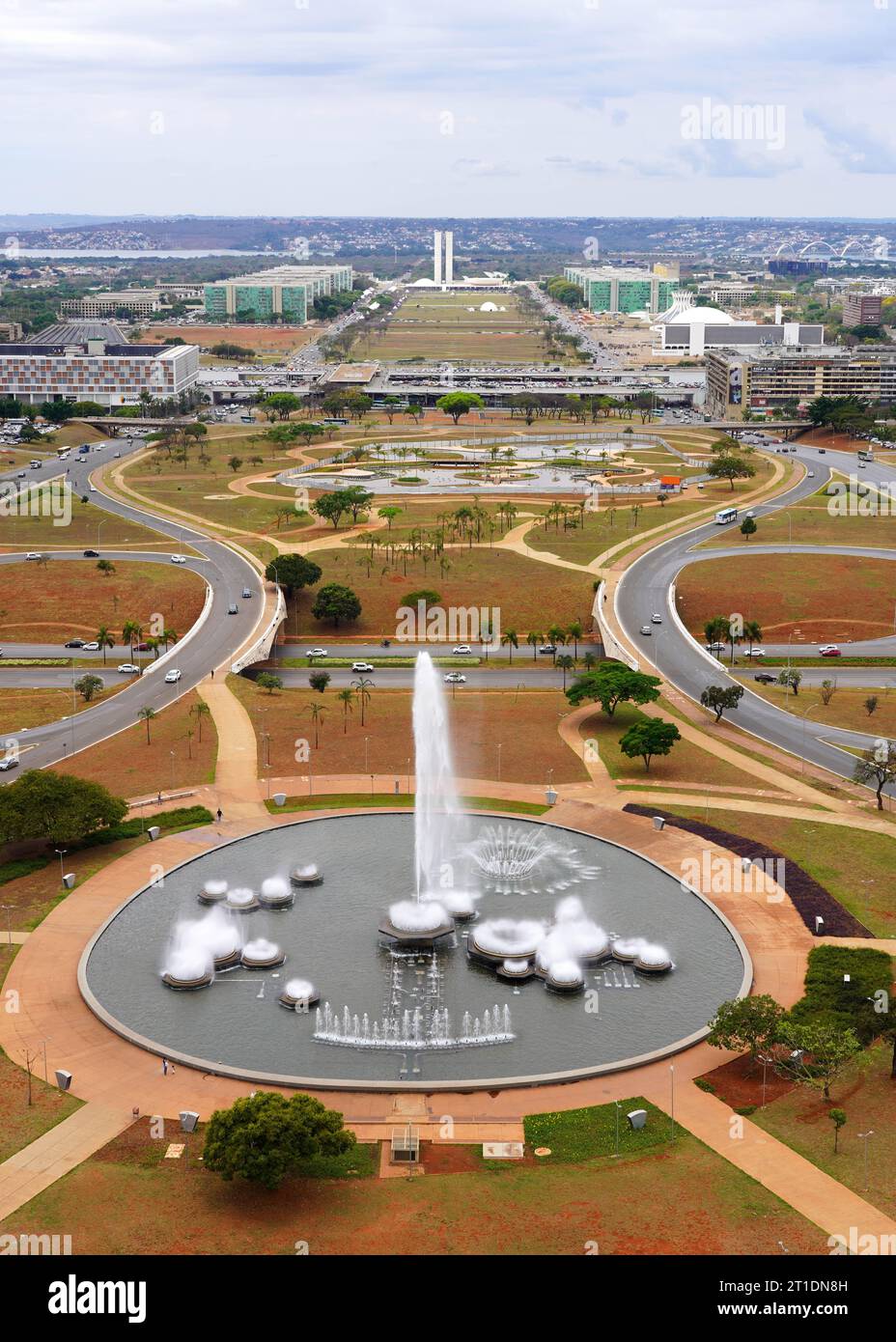 BRASILIA, BRÉSIL - 30 AOÛT 2023 : vue aérienne du paysage urbain de Brasilia, Brésil Banque D'Images