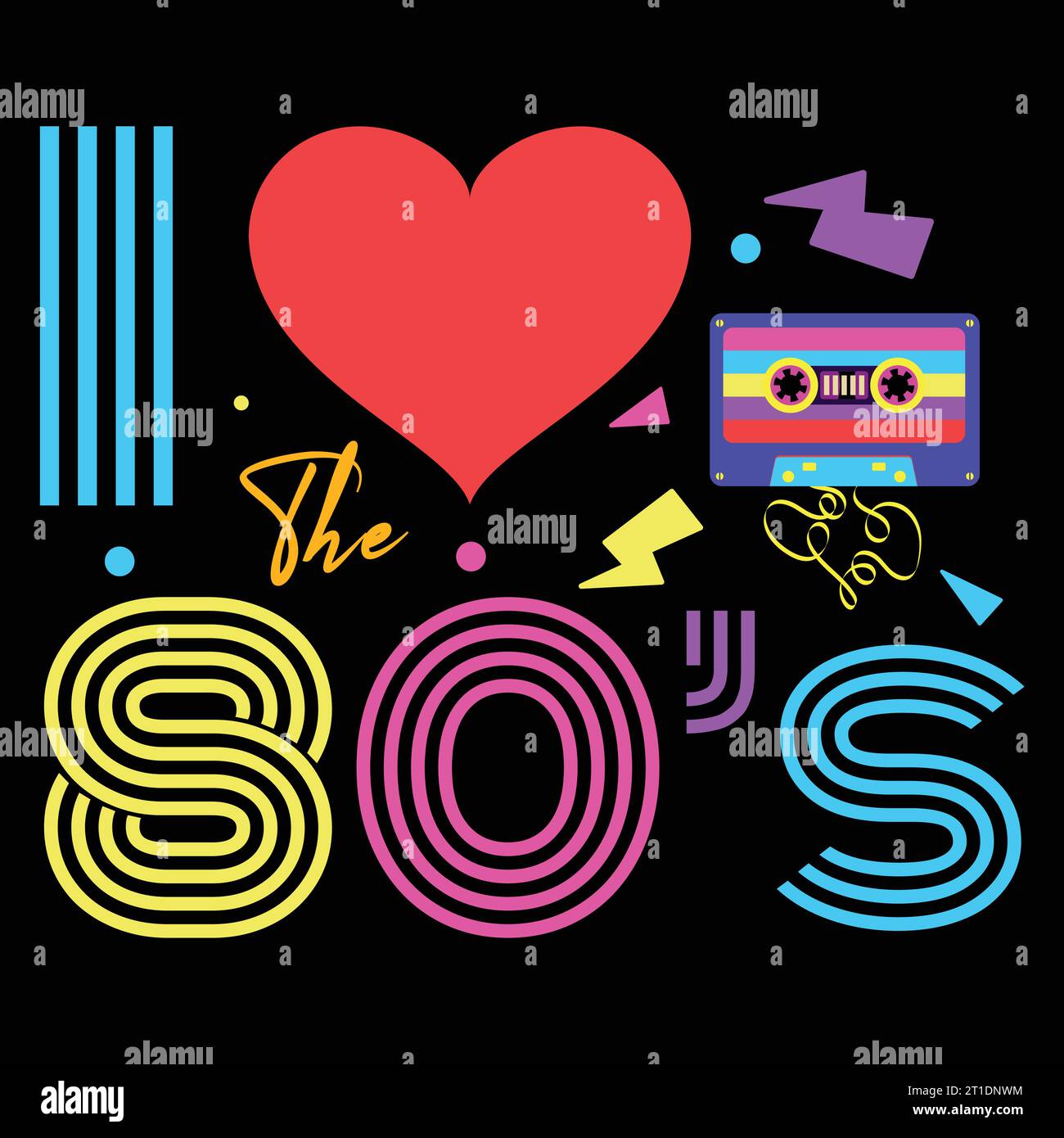 Débardeur J'adore Les Années 80 – Look Rétro Fun & Nostalgique Pour Soirées Thème
