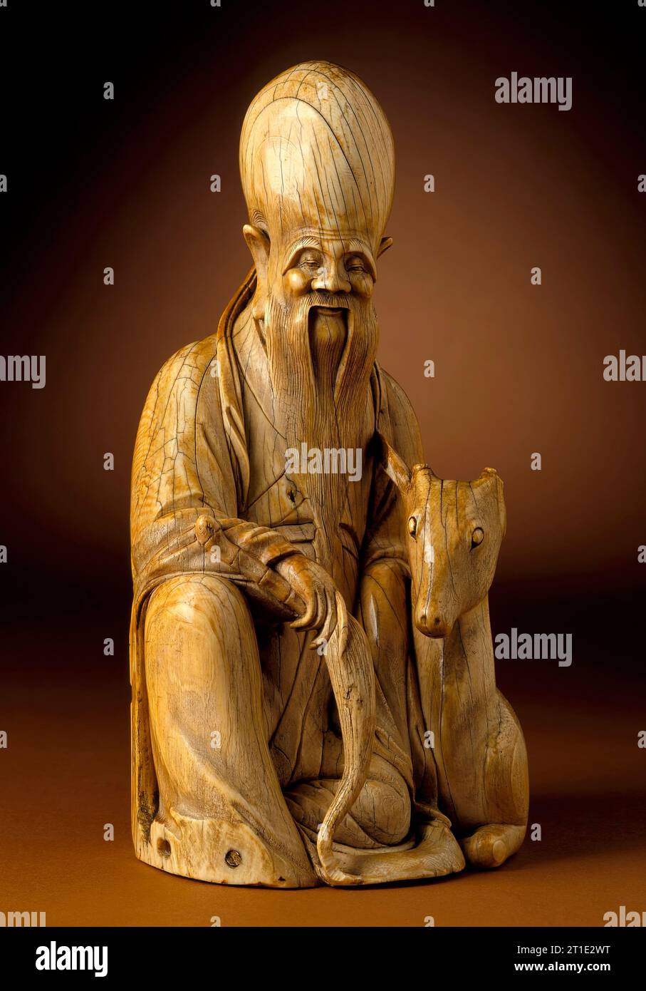 Dieu de longévité (Shoulao) avec un cerf, entre c.1550 et c.1644. Banque D'Images