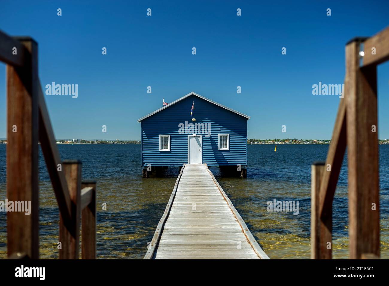 Une vue du cabotage Crawley Edge également connu sous le nom de Blue Boat House sur la rivière Swan dans la baie de Matilda, Crawley, Perth, Australie occidentale Banque D'Images