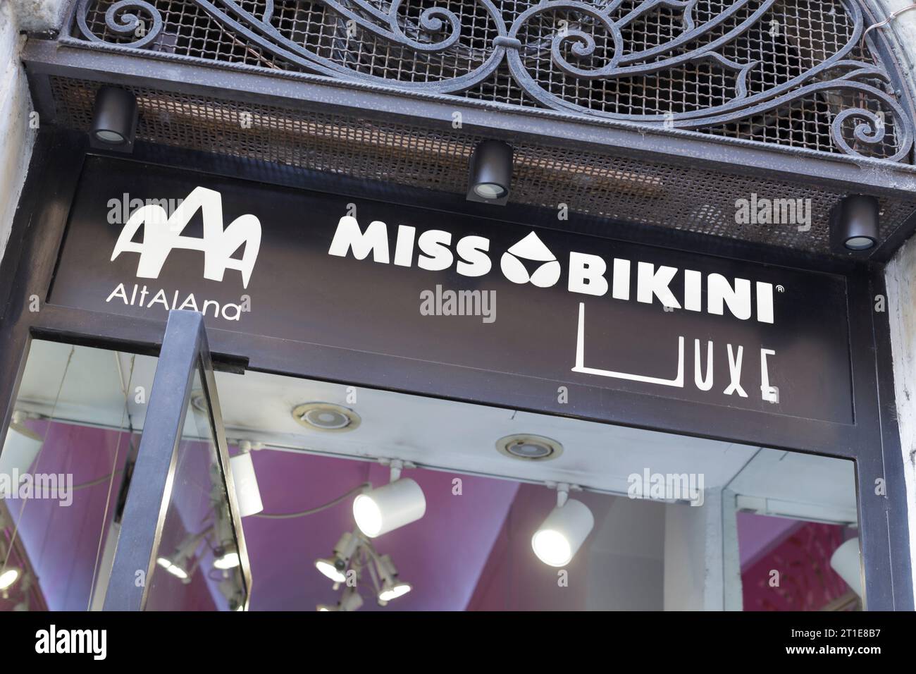 Miss bikini luxe shop, Rome, Italie Banque D'Images