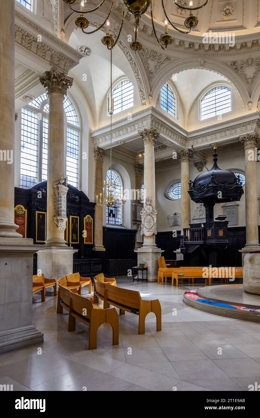 St Stephen's Walbrook, église, Londres, Sir Christopher Wren architecte Banque D'Images