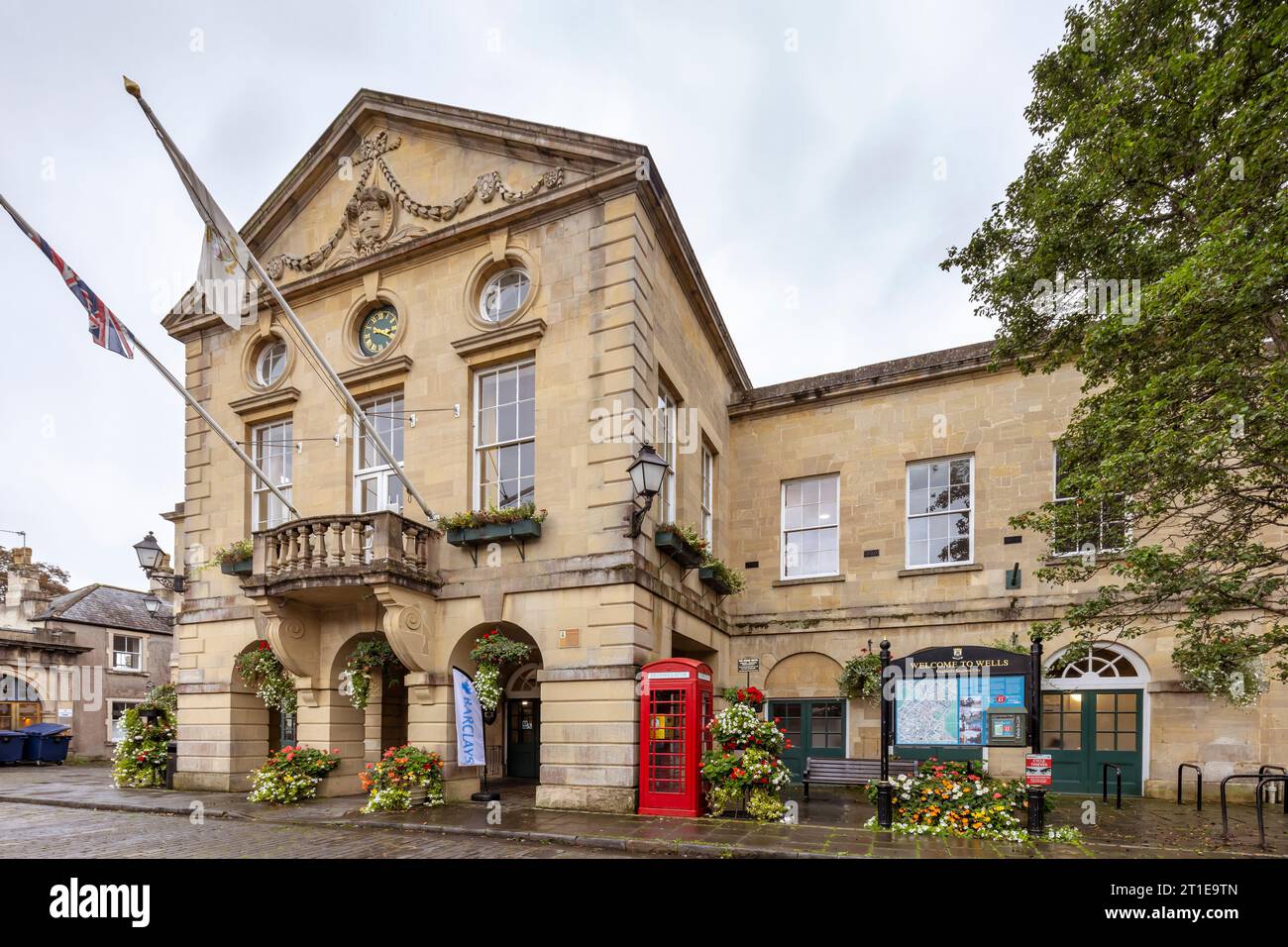 Wells Town Hall, Wells, Somerset, Angleterre, Royaume-Uni Banque D'Images