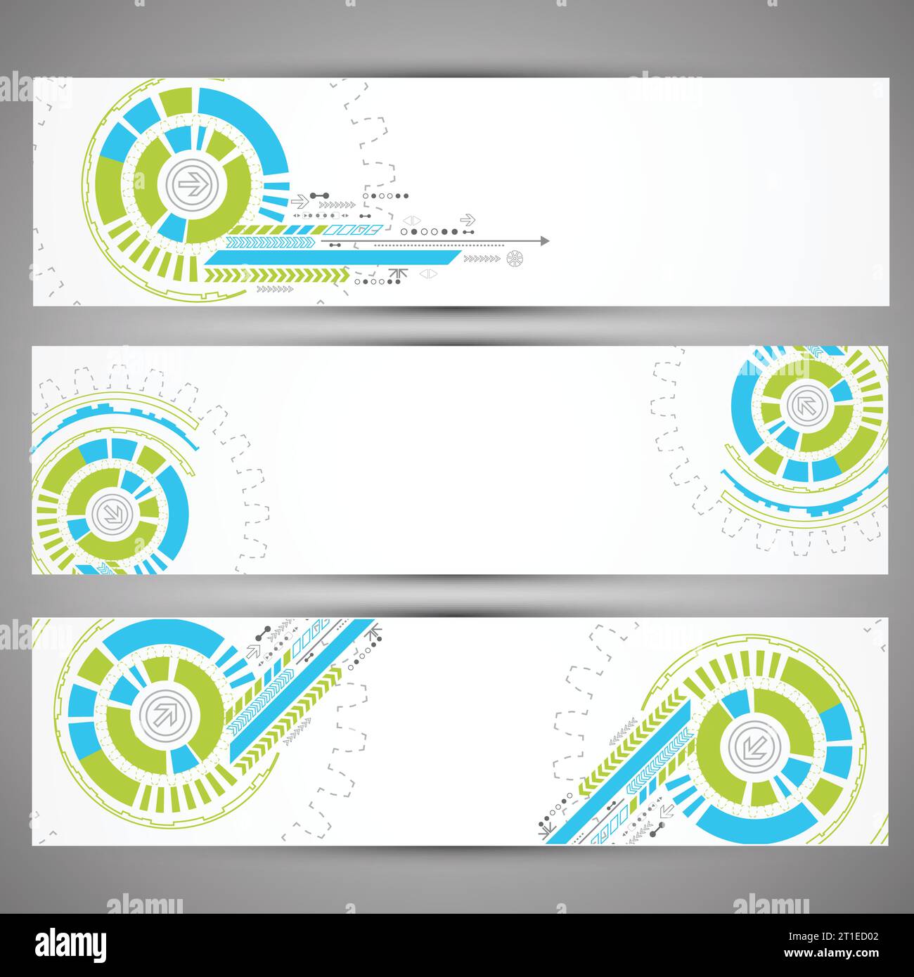 Ensemble de bannières de thème de technologie Web pour votre site Web Illustration de Vecteur
