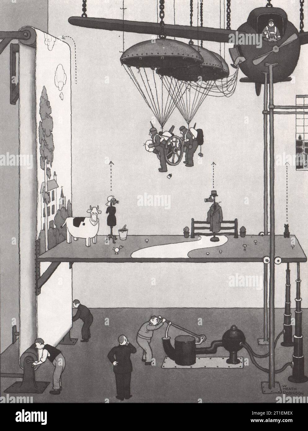 HEATH ROBINSON. Pratique sûre pour les parachutistes. Imprimé Seconde Guerre mondiale 1973 Banque D'Images