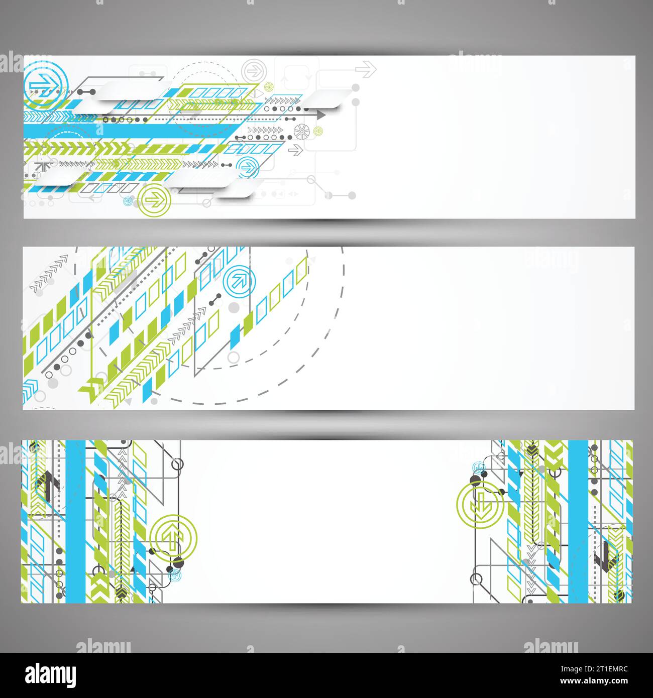 Ensemble de bannières de thème de technologie Web pour votre site Web Illustration de Vecteur