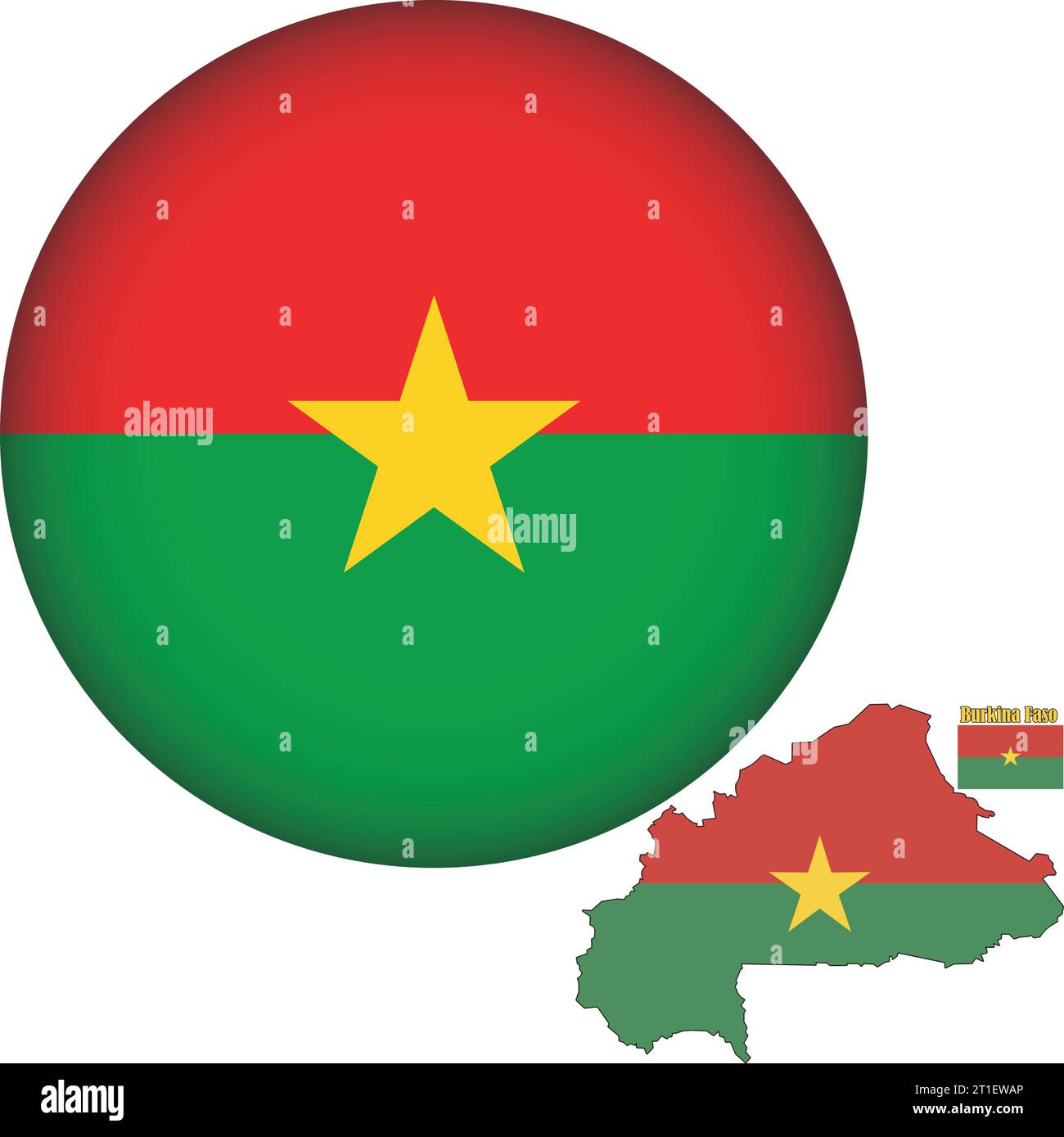 Burkina Faso forme ronde de drapeau Illustration de Vecteur