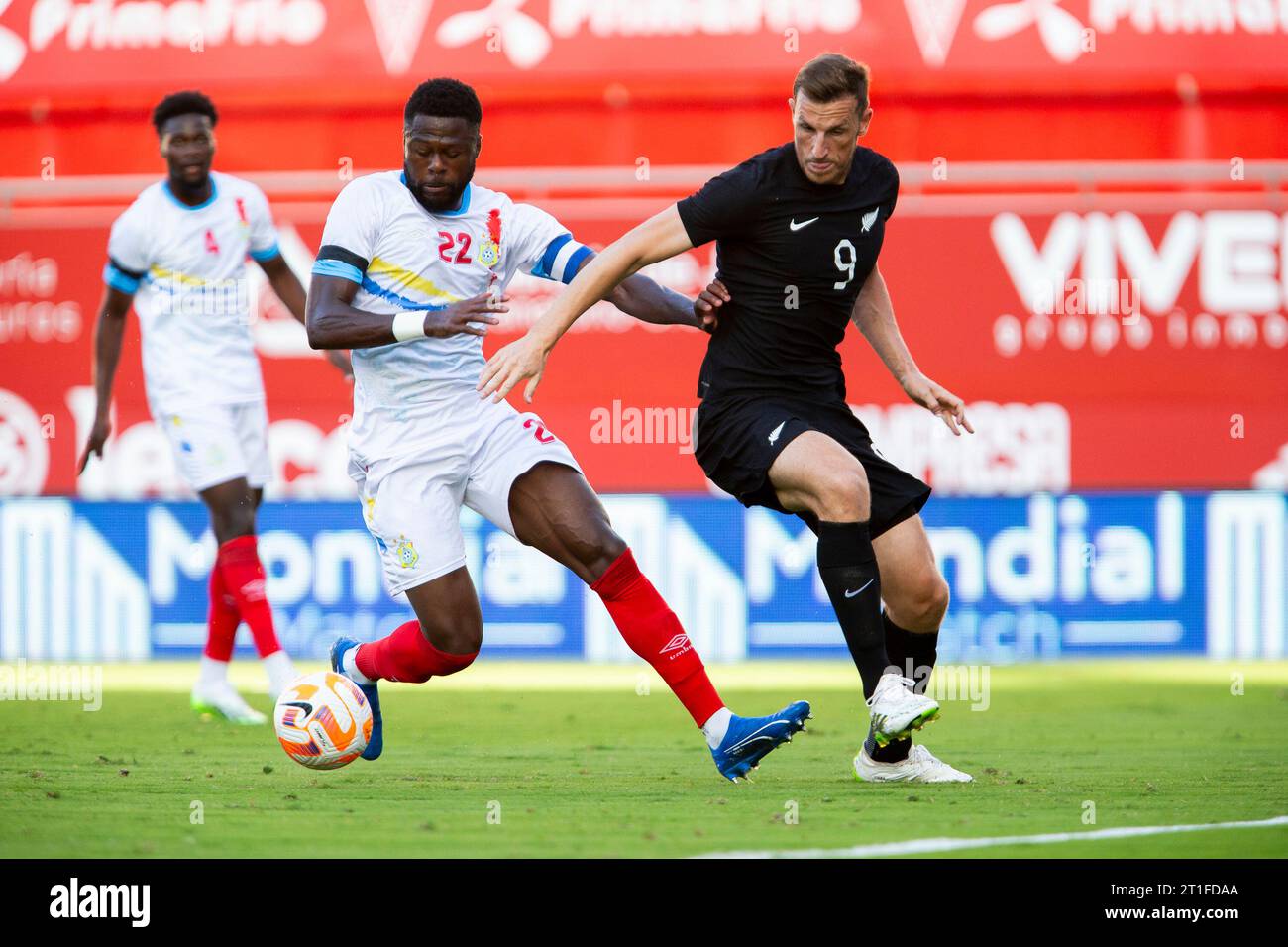 13 octobre 2023 Murcie : CHANCEL MBEMBA DÉFENSEUR CENTRAL DE la RD CONGO PENDANT LE MATCH, match amical international entre la Nouvelle-Zélande contre la RD Congo Enrique Roca Stadium Murcie région de Murcie 13 octobre 2023. Crédit : Pascu Méndez/Alamy Live News Banque D'Images