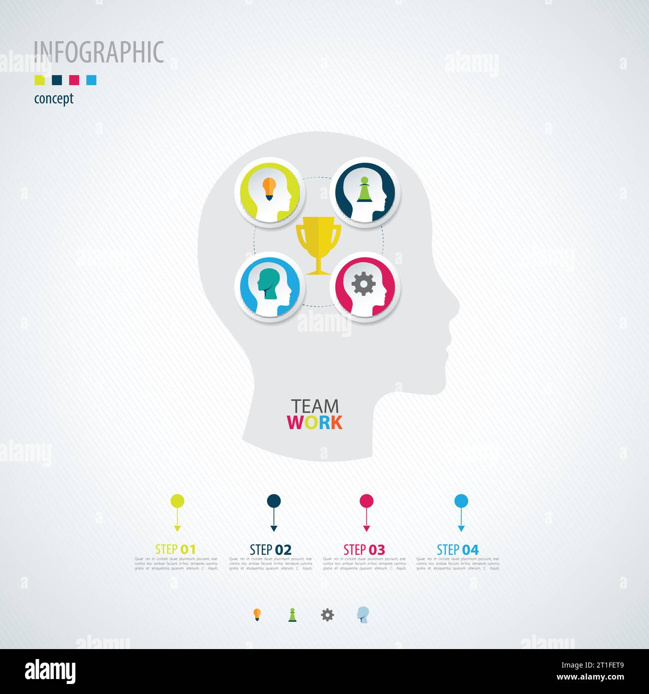 Travail d'équipe infographique. Concept commercial. Vecteur Illustration de Vecteur