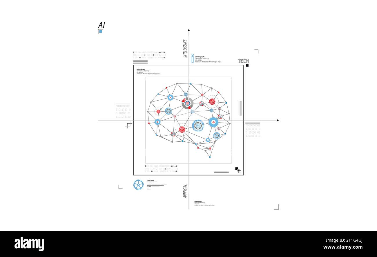 Concept d'intelligence artificielle. Contexte technologique. Illustration de science vectorielle Illustration de Vecteur