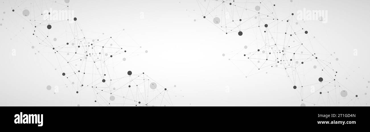 Modèle de présentation de la science et de la technologie. Fond de style plexus. Illustration de Vecteur