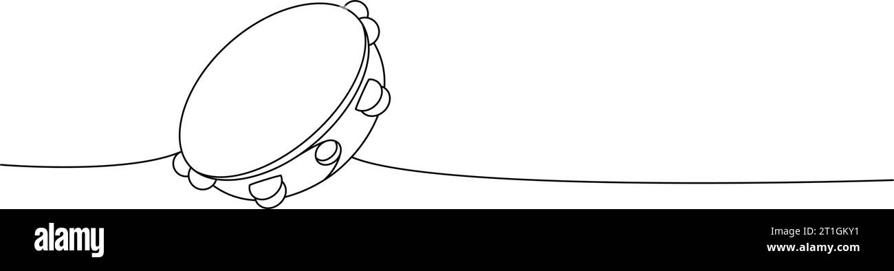 Flûte de tambour dessin continu d'une ligne. Instruments de musique illustration continue d'une ligne. Illustration linéaire minimaliste vectorielle. Illustration de Vecteur