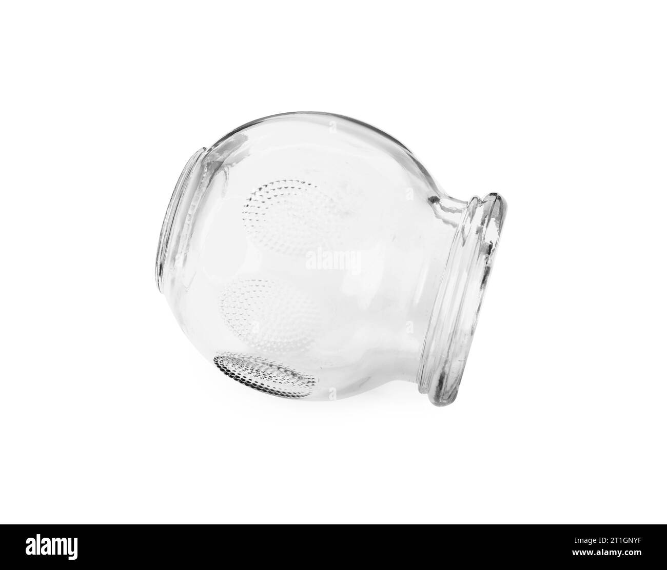 Une tasse en verre isolée sur blanc. La thérapie par ventouse Banque D'Images