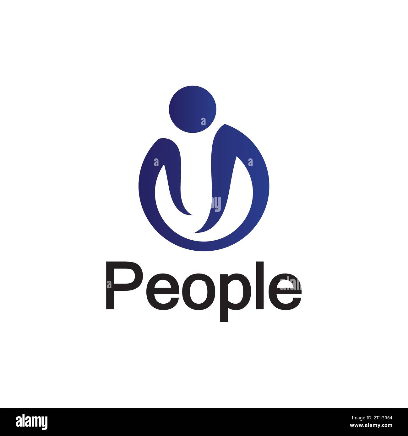 Logo personnel abstrait. Forme de cercle avec icône humaine isolée sur fond blanc. Illustration de Vecteur