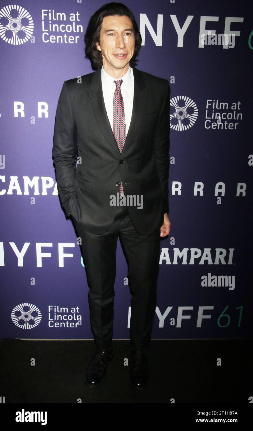 NEW YORK, NY- 13 OCTOBRE : Adam Driver au Festival du film de New York 2023 avant-première de Ferrari au Lincoln Center Alice Tully Hall à New York le 13 octobre 2023. Copyright : xRWx crédit : Imago/Alamy Live News Banque D'Images