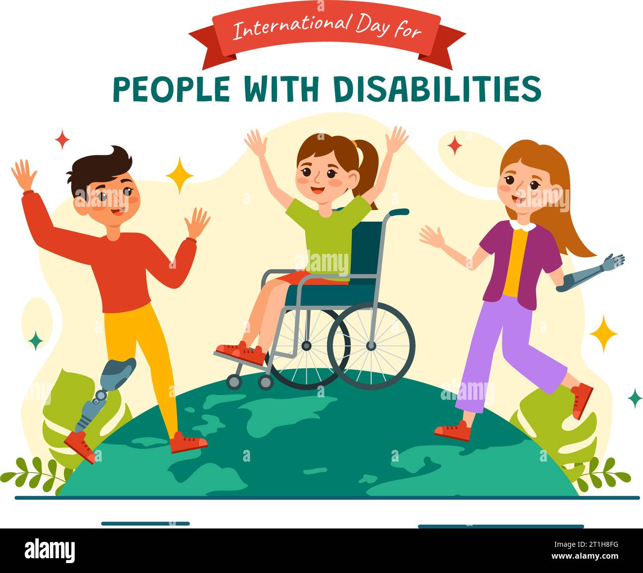 Journée internationale pour les personnes handicapées Illustration de conception vectorielle le 3 décembre pour sensibiliser à la situation des personnes handicapées Illustration de Vecteur