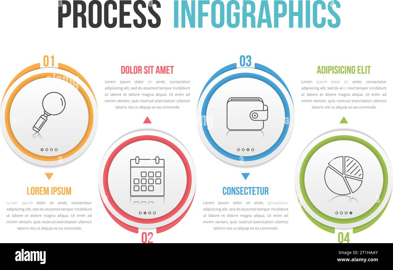 Four steps sequence process diagram Banque d'images vectorielles - Page ...