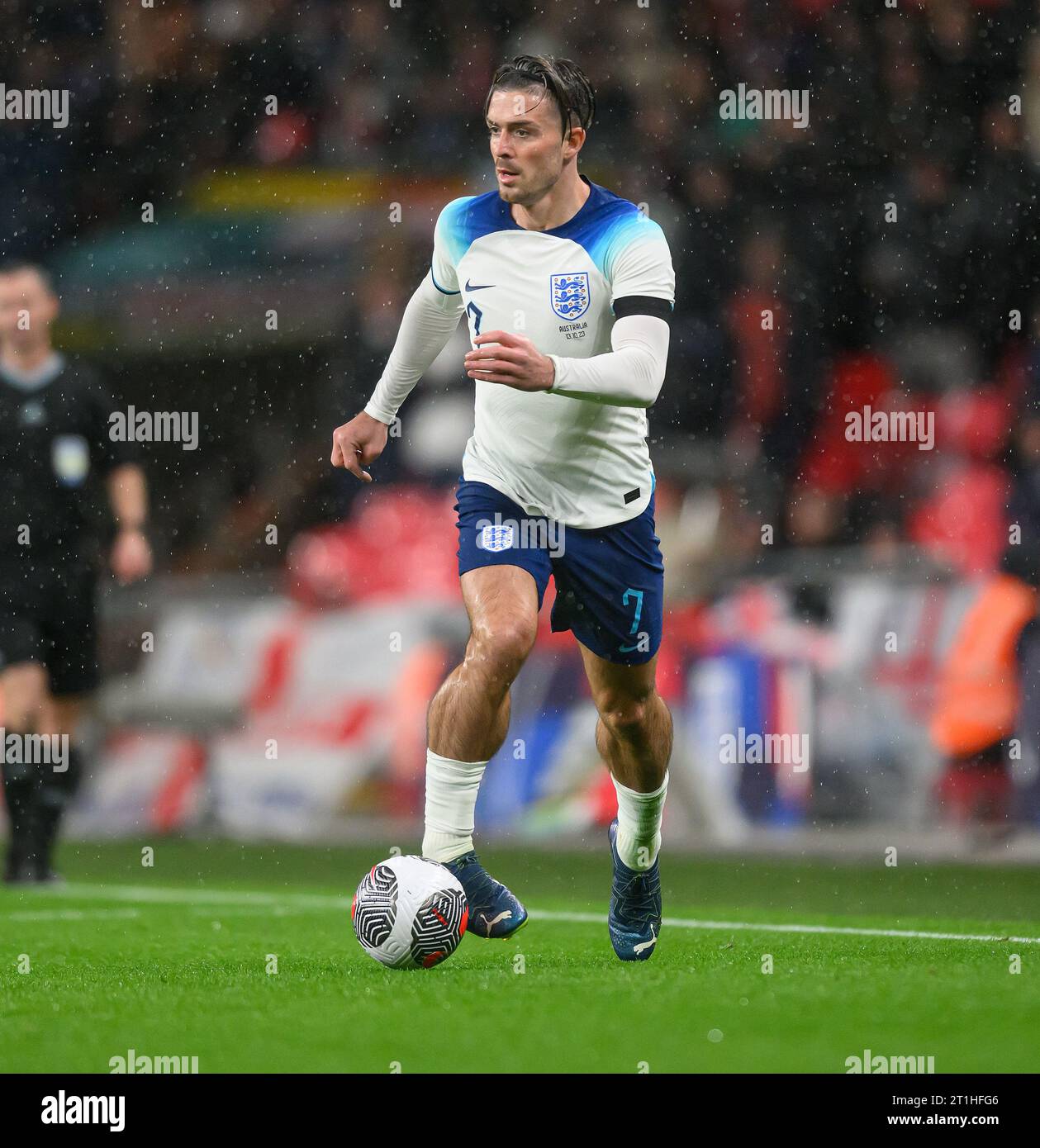 13 octobre 2023 - Angleterre - Australie - International friendly - Wembley Stadium. Jack Grealish de l'Angleterre lors du match contre l'Australie. Photo : Mark pain / Alamy Live News Banque D'Images