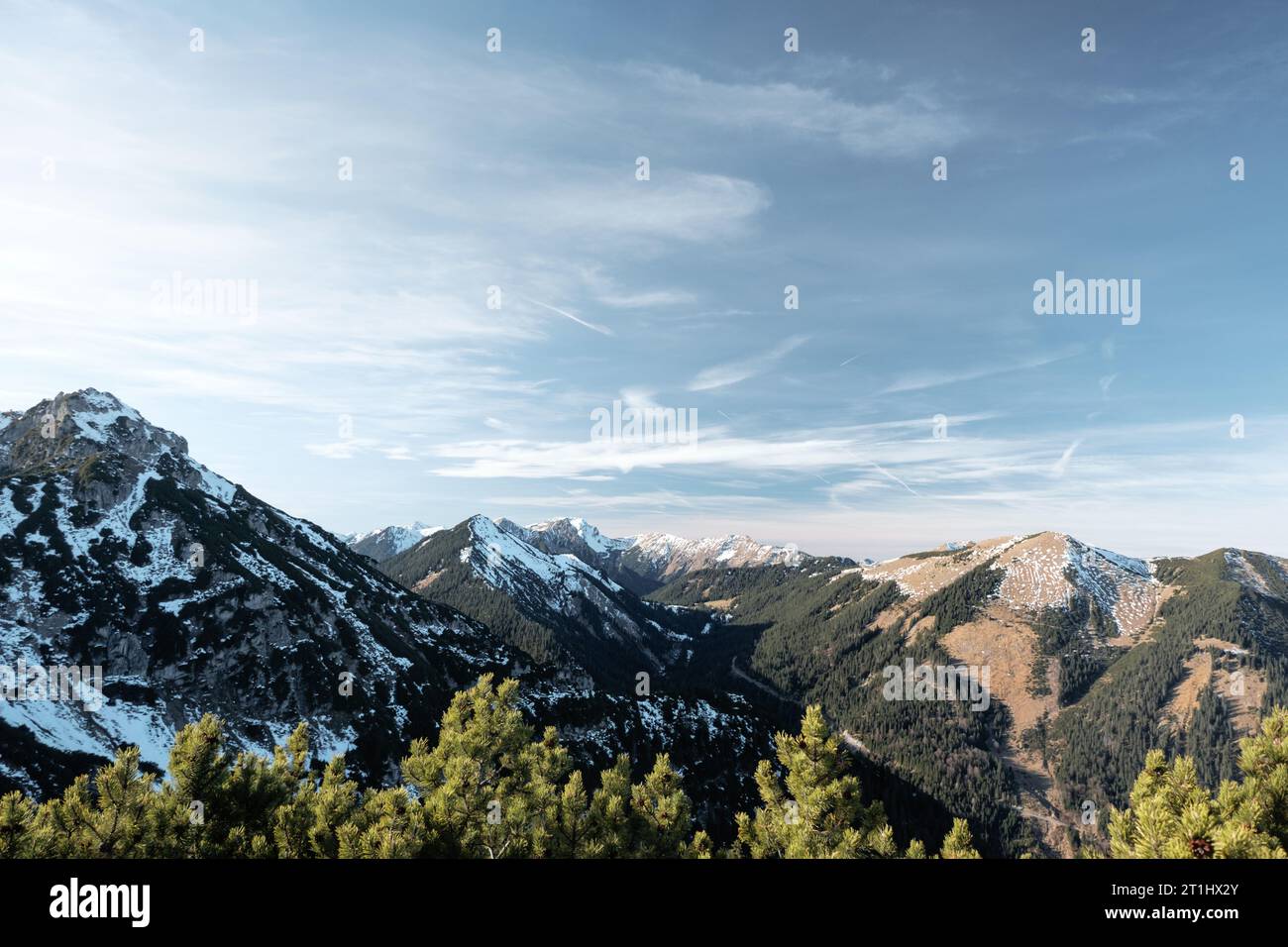 Winterpanorama im Ammergebirge Banque D'Images