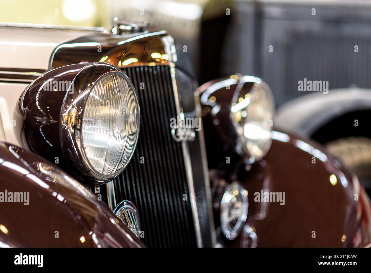 détails d'une voiture classique dans un musée Banque D'Images