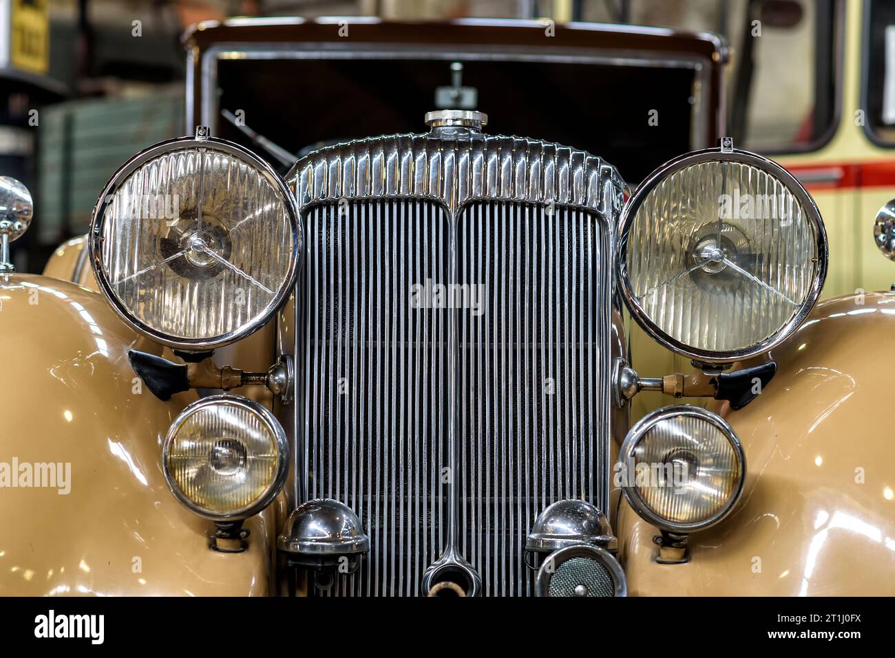 détails d'une voiture classique dans un musée Banque D'Images