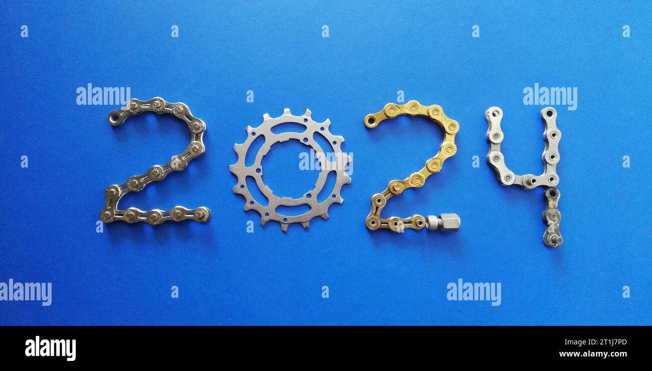 2024 nombre de fond de concept de pièce de vélo Banque D'Images