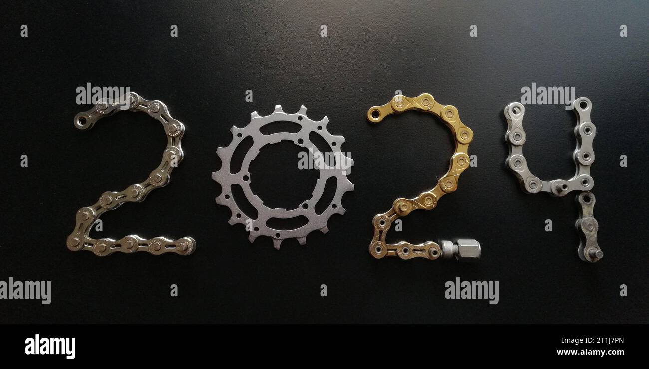 2024 nombre de fond de concept de pièce de vélo Banque D'Images