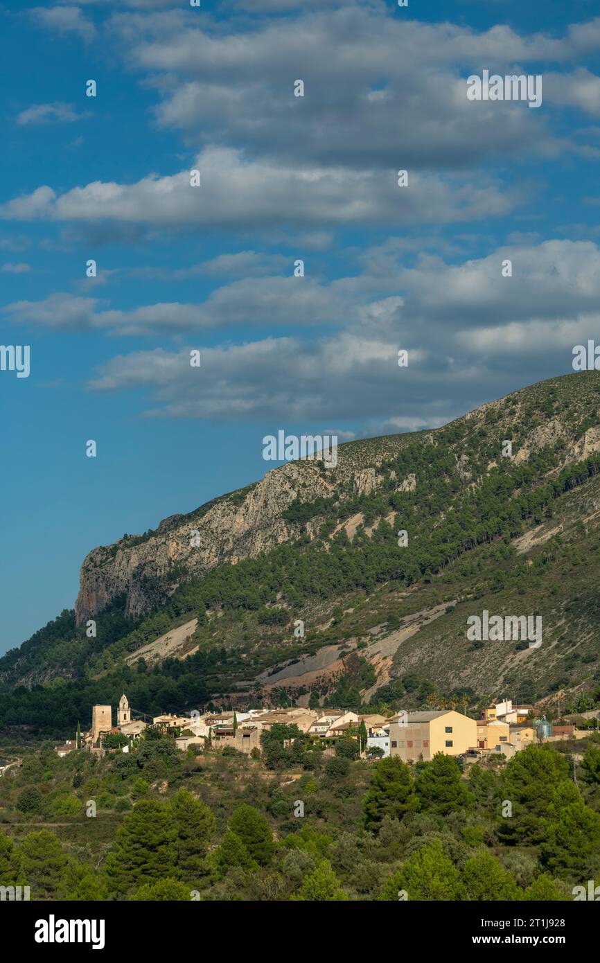 Paysage urbain de la vieille ville de Almudaina, Costa Blanca, Alicante, Espagne - stock photo Banque D'Images