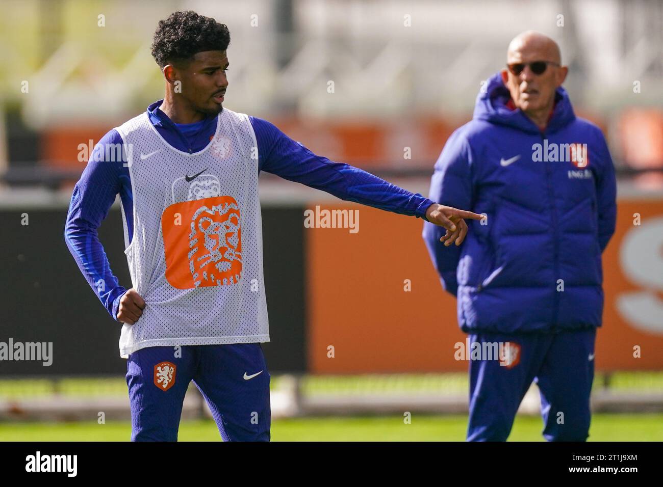 Zeist, pays-Bas. 14 octobre 2023. ZEIST, PAYS-BAS - OCTOBRE 14 : Ian Maatsen des pays-Bas lors d'une session d'entraînement de l'équipe de football des pays-Bas sur le campus de la KNVB le 14 octobre 2023 à Zeist, pays-Bas. (Photo de Joris Verwijst/Orange Pictures) crédit : Orange pics BV/Alamy Live News Banque D'Images