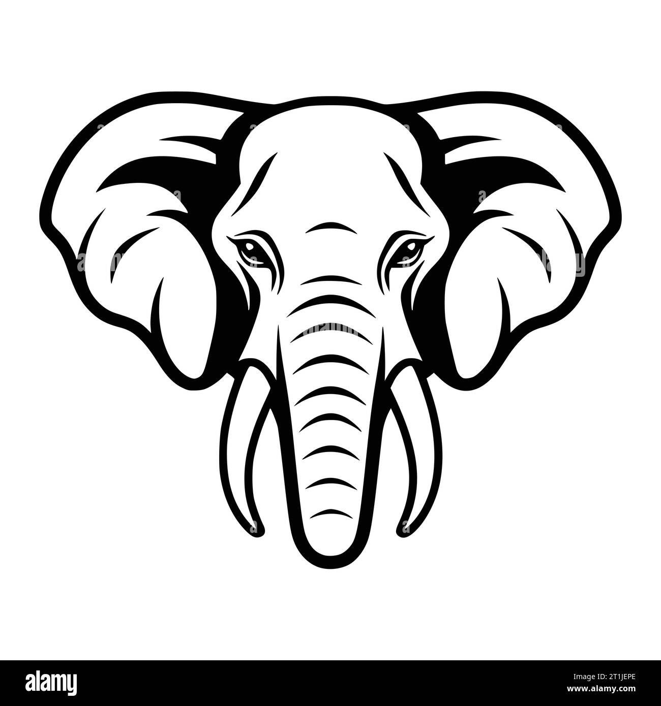 logo de tête d'animal de grande bête d'éléphant et illustration de symbole Illustration de Vecteur