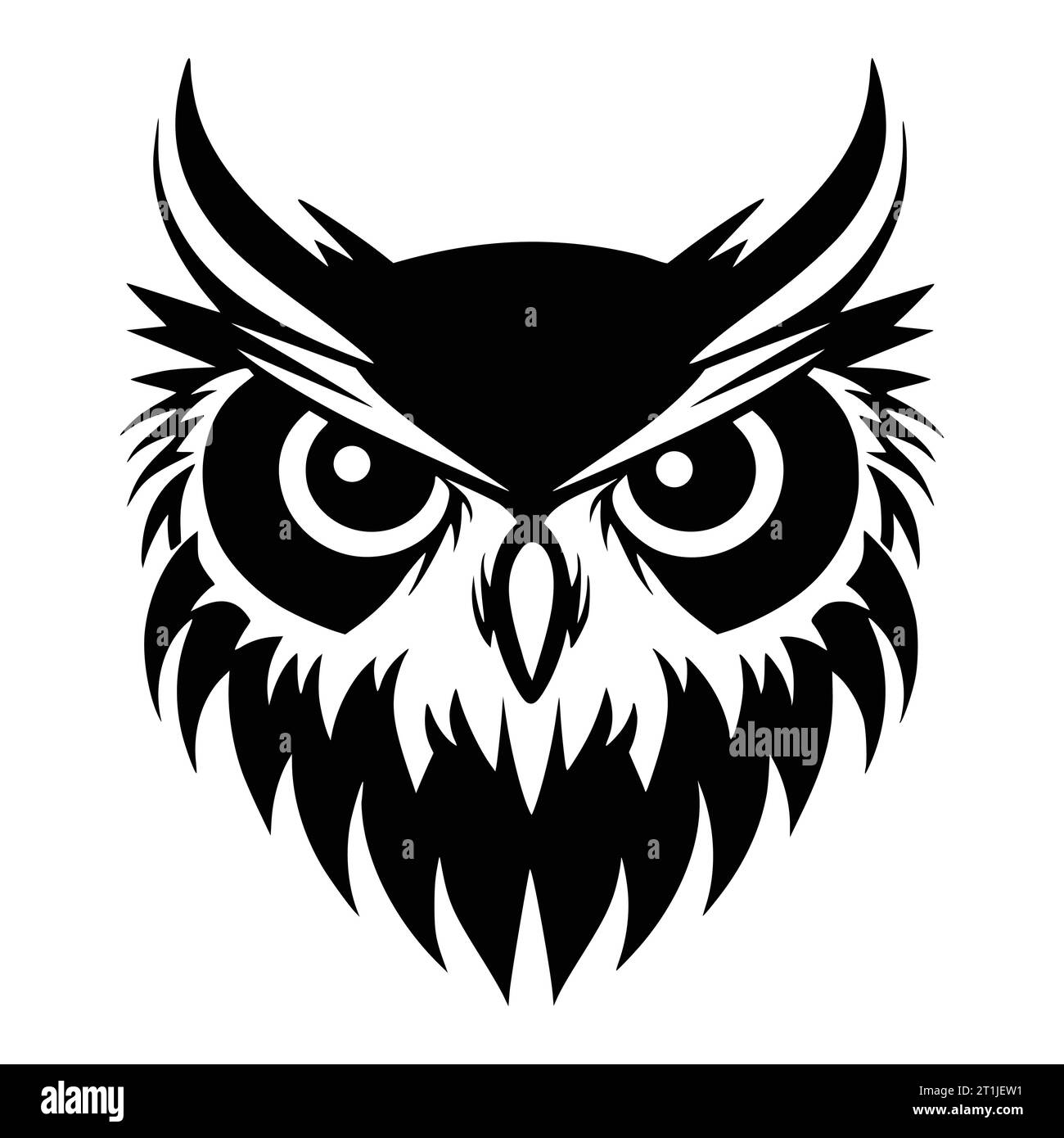 logo de tête d'animal de volaille hibou oiseau et illustration de symbole Illustration de Vecteur