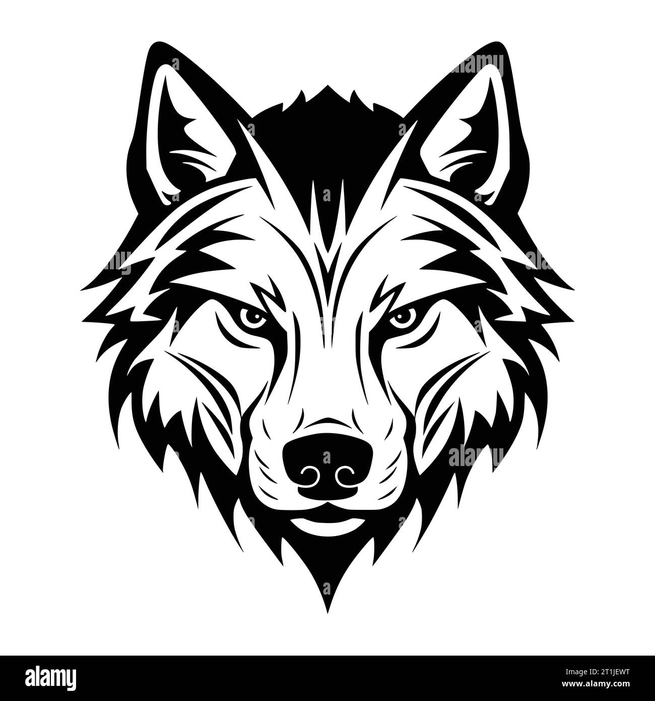 logo de tête d'animal sauvage de loup et illustration de symbole Illustration de Vecteur