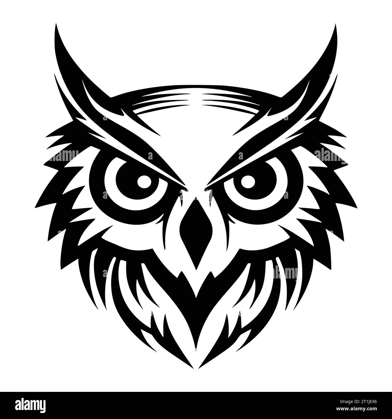 logo de tête d'animal de volaille hibou oiseau et illustration de symbole Illustration de Vecteur