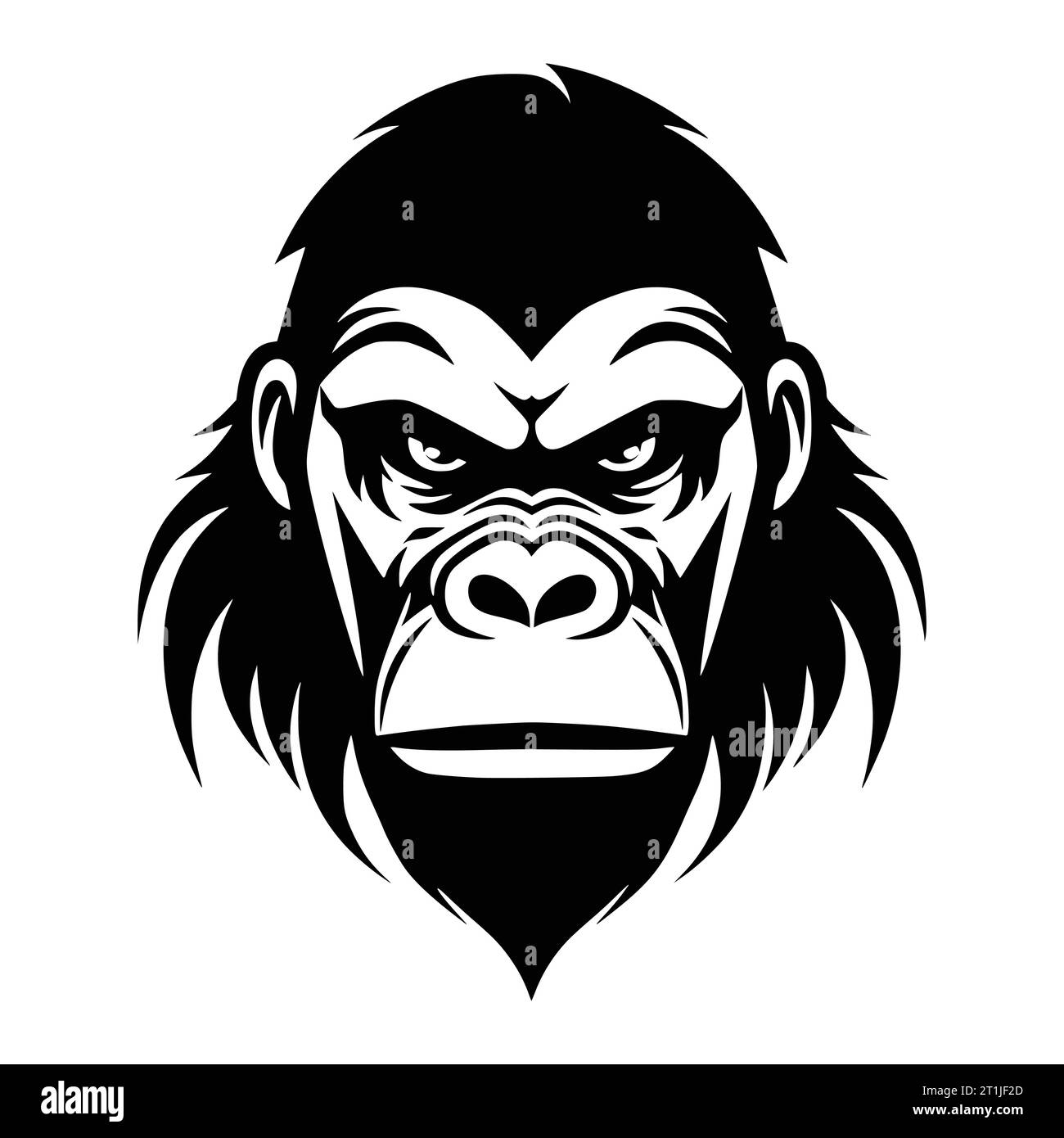 logo et symbole de tête d'animal de mammifère sauvage gorilla Illustration de Vecteur