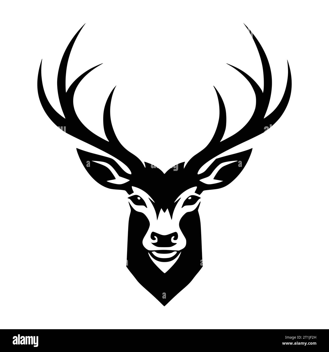 logo de tête d'animal mammifère sauvage de cerf et illustration de symbole Illustration de Vecteur