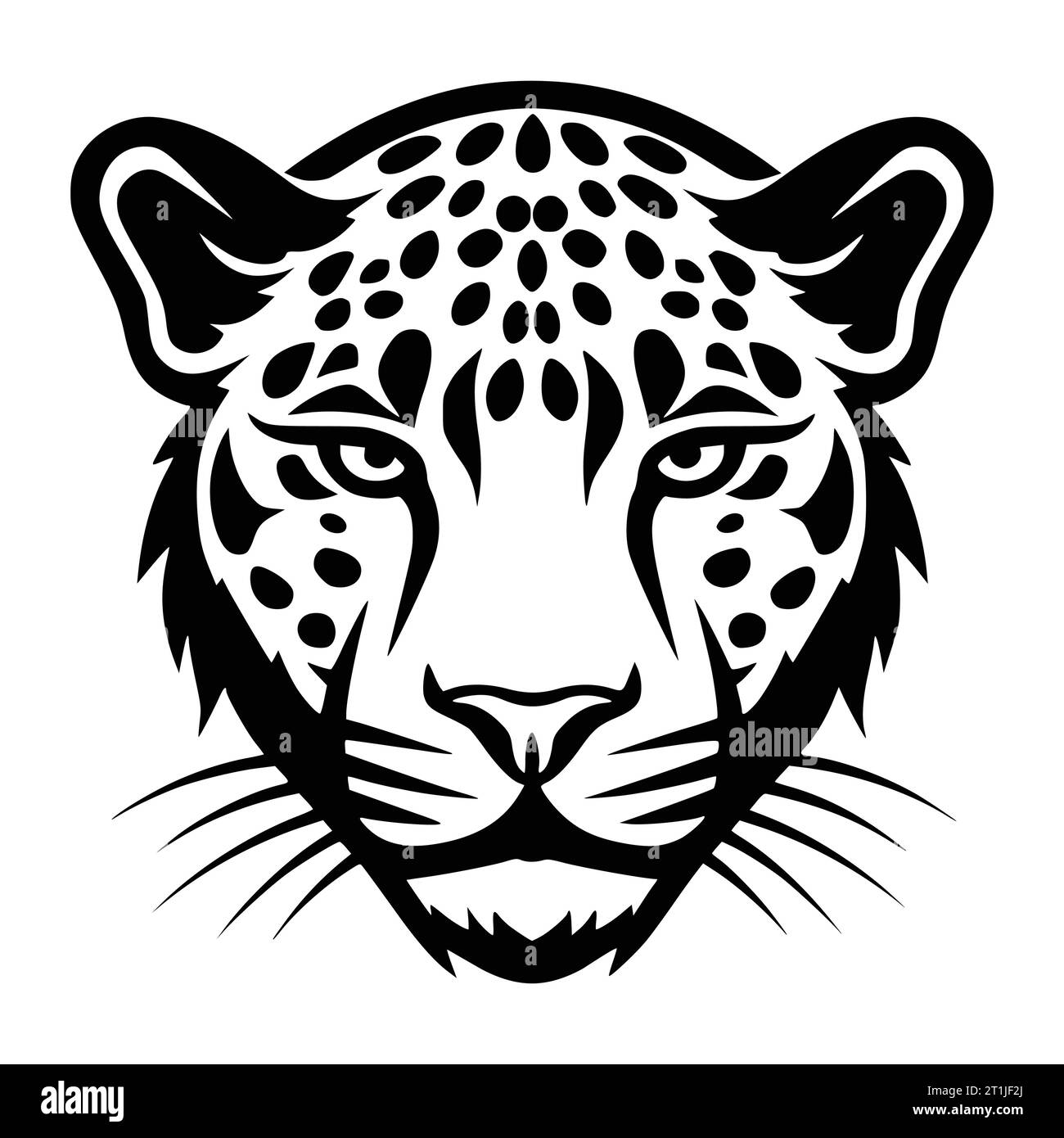 logo de tête d'animal sauvage léopard et illustration de symbole Illustration de Vecteur