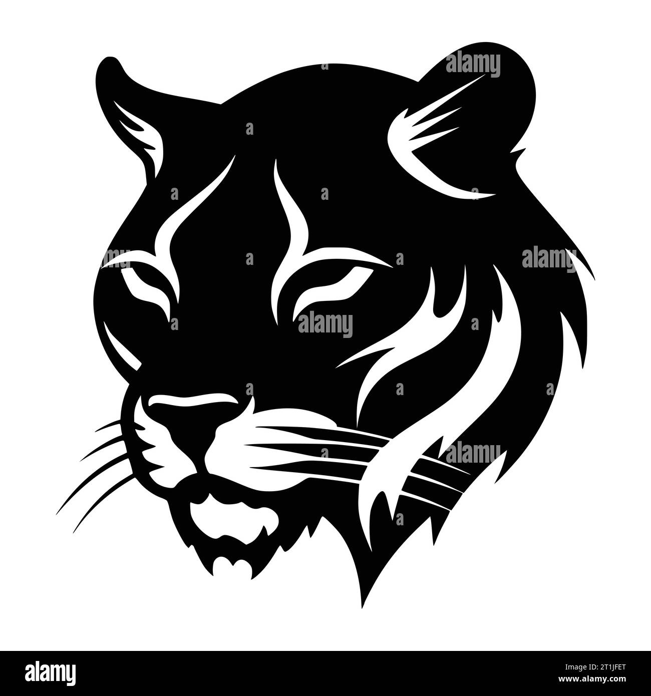 illustration de tête d'animal sauvage de mammifère de panther pour logo ou symbole Illustration de Vecteur
