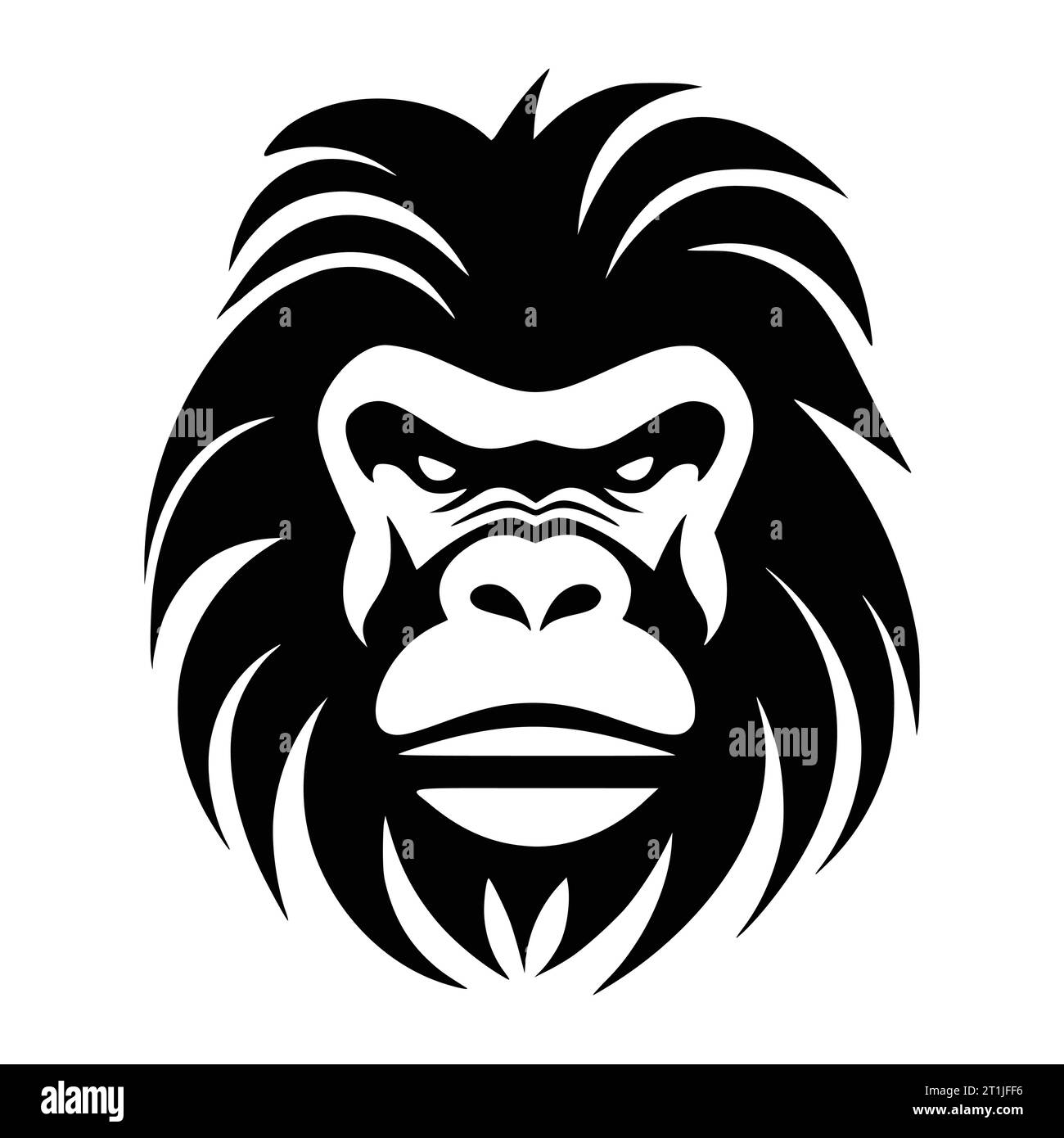 gorilla singe mammifère illustration de tête d'animal sauvage pour logo ou symbole Illustration de Vecteur