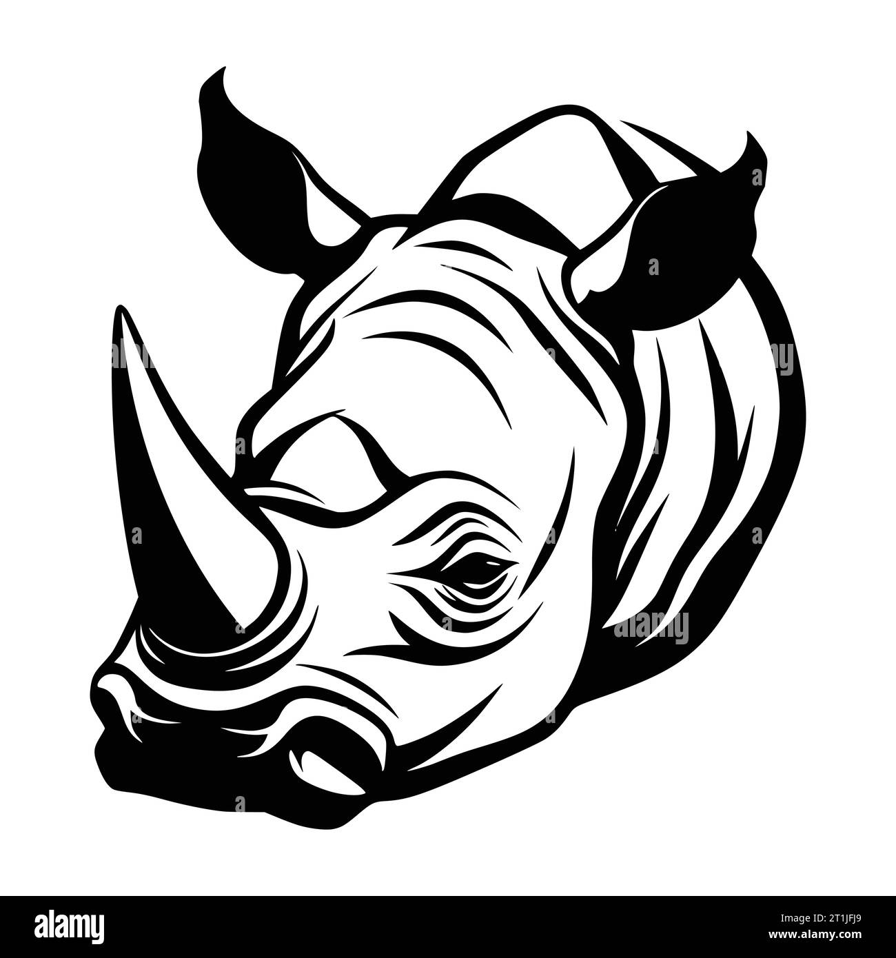 illustration de tête d'animal sauvage de mammifère de rhinocéros pour logo ou symbole Illustration de Vecteur