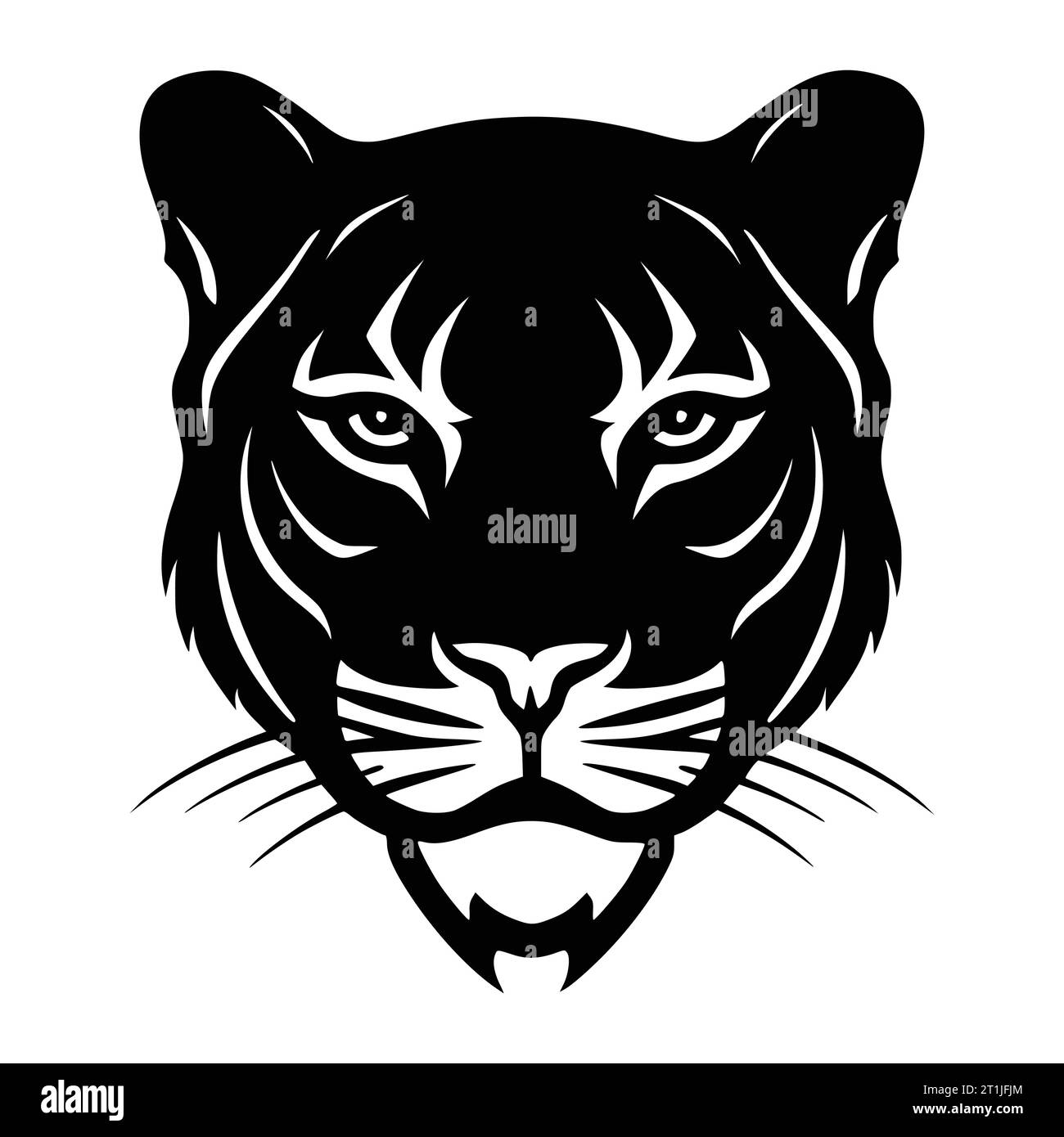 illustration de tête d'animal sauvage de mammifère tigre noir pour logo ou symbole Illustration de Vecteur