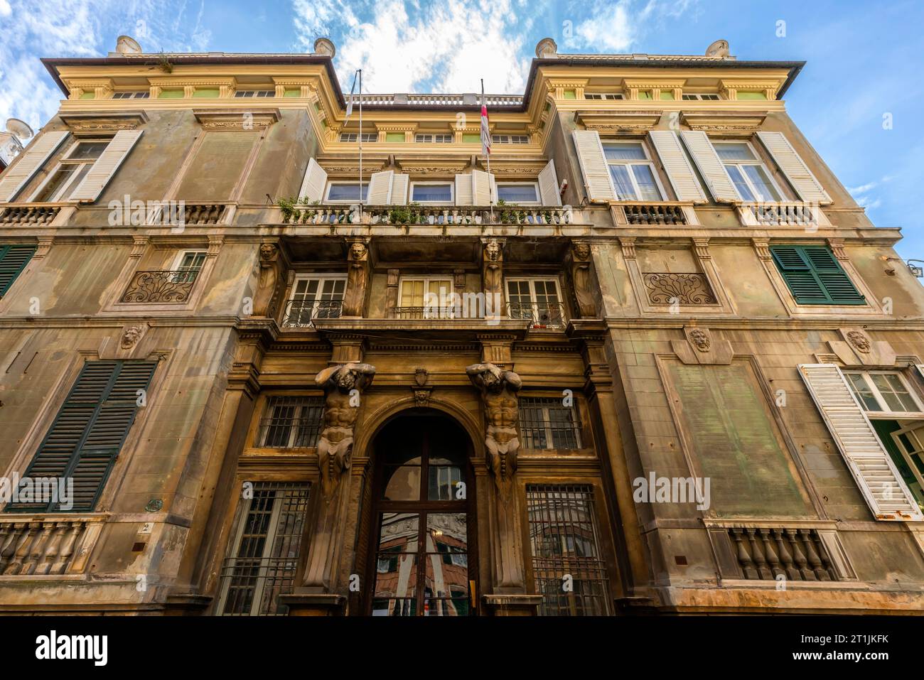 Palais Palazzo Grimaldi della Meridiana, via Garibaldi (via Nuova), Gênes, Ligurie, Italie. Banque D'Images