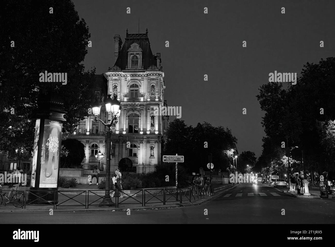 Night Time pairs scène de rue Banque D'Images