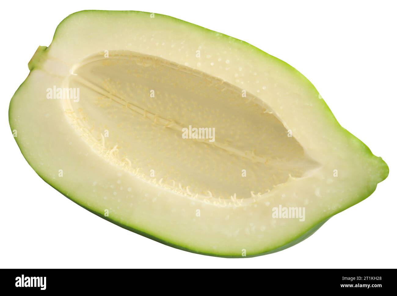 Papaye verte fraîche non cuite isolée Banque D'Images